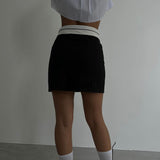 Folded Belt Mini Skirt