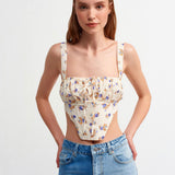 Flower Print Petite Top