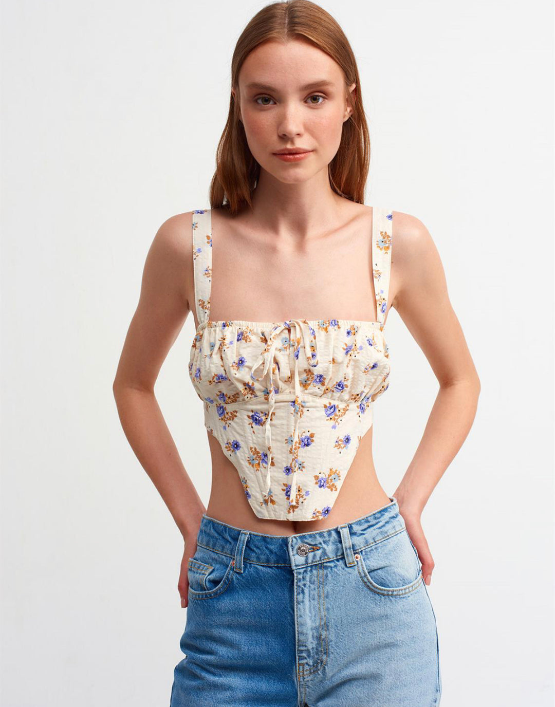 Flower Print Petite Top