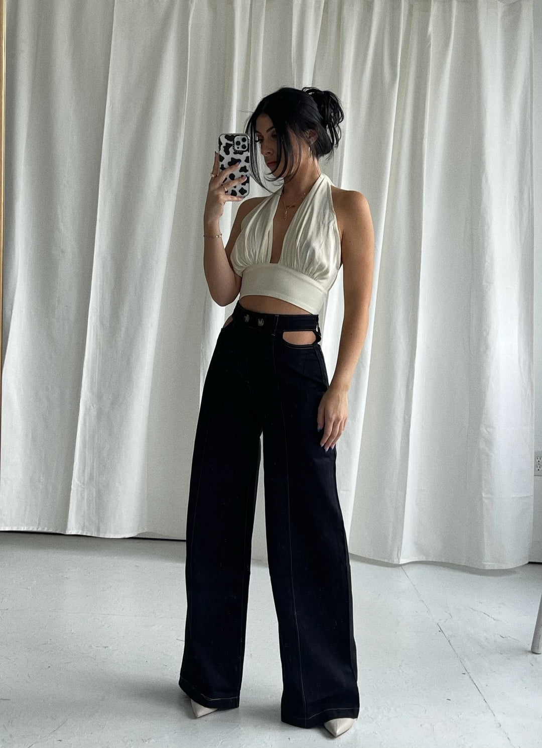 Neck Tie Satin Blouse