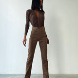 High Waist Brown Jeans