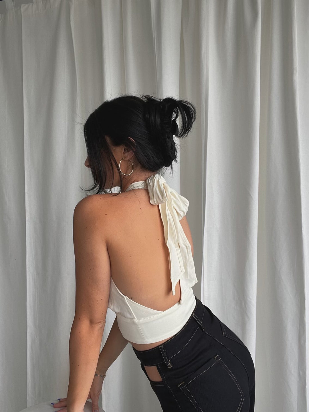 Neck Tie Satin Blouse