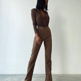 High Waist Brown Jeans