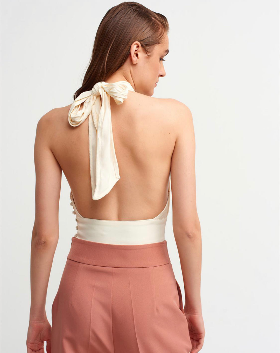 Neck Tie Satin Blouse