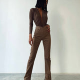 High Waist Brown Jeans