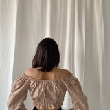 Long Sleeve Check Print Blouse