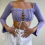 Zig Zac Tie Front Top