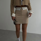 Folded Belt Mini Skirt