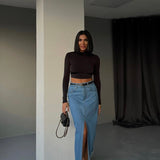 Front Split Skirt In Colors