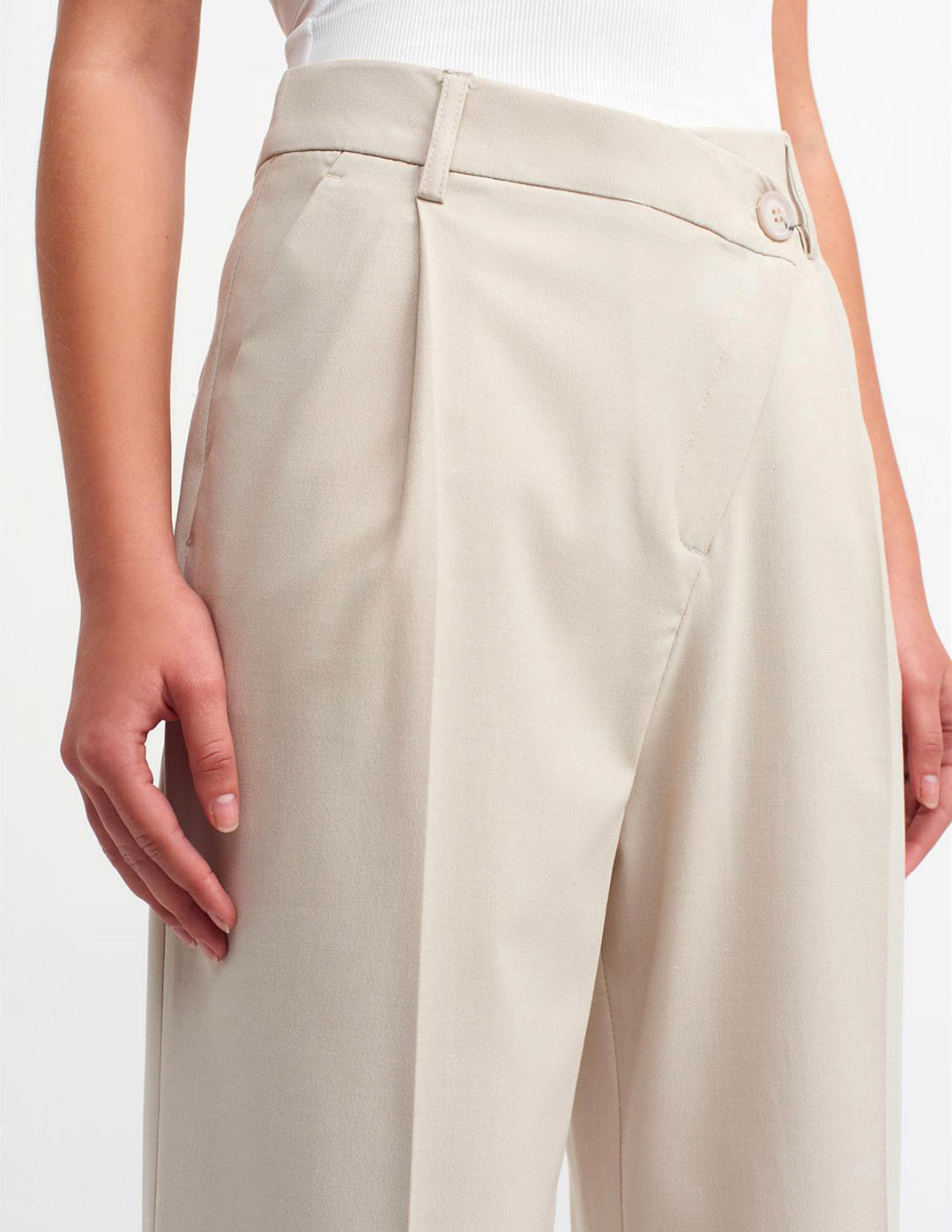 Asymmetric Button Pants