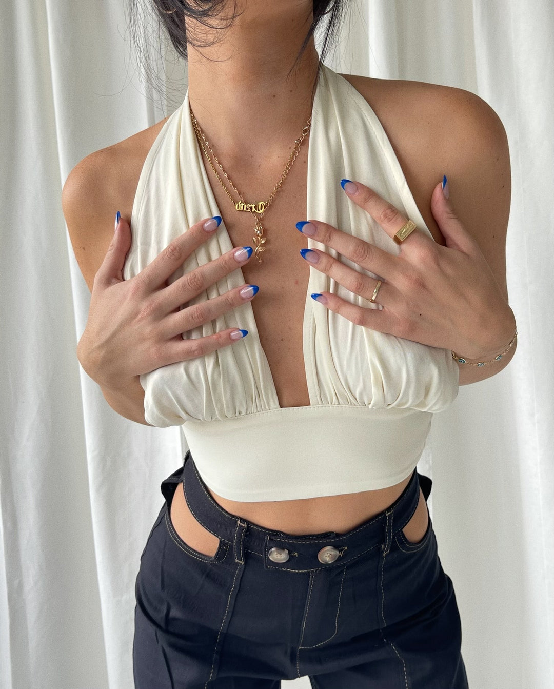 Neck Tie Satin Blouse