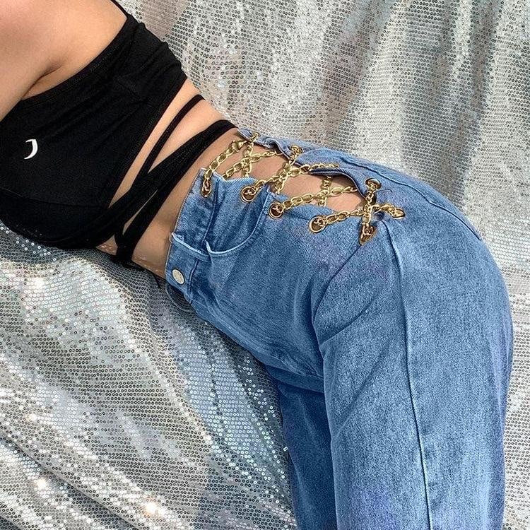 Chain Detail Jeans