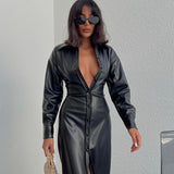 Faux Leather Dress
