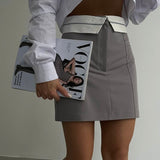 Folded Belt Mini Skirt