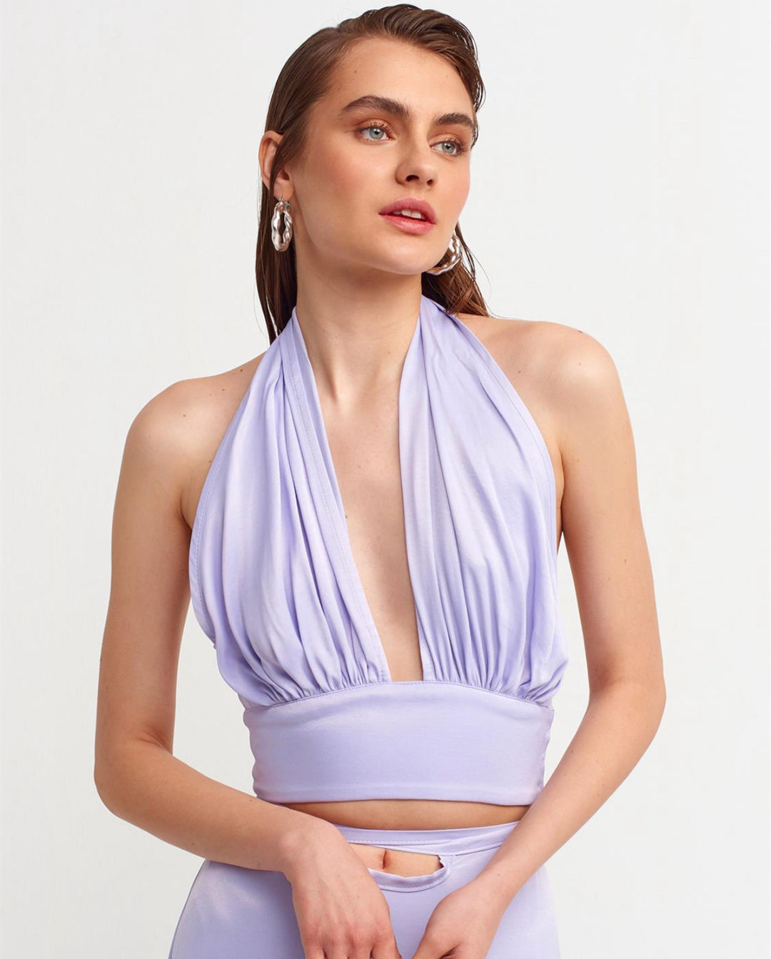 Neck Tie Satin Blouse