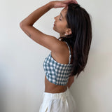 Linen Front Tie Bralette