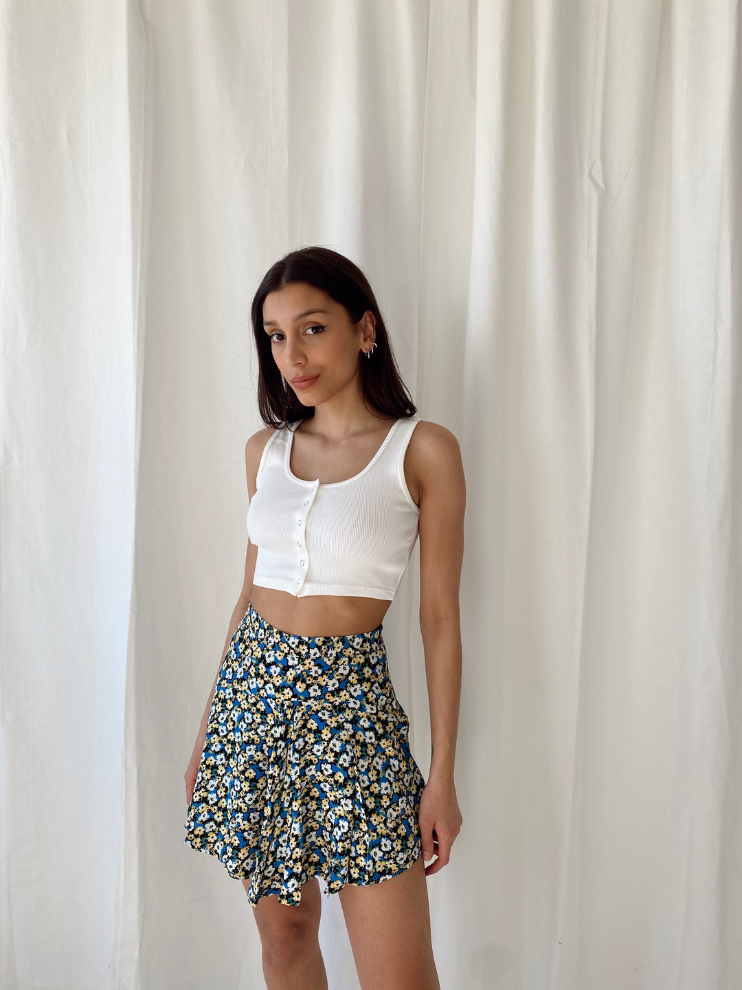 Flower Print Skort