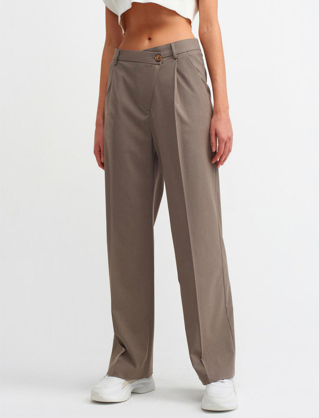 Asymmetric Button Pants