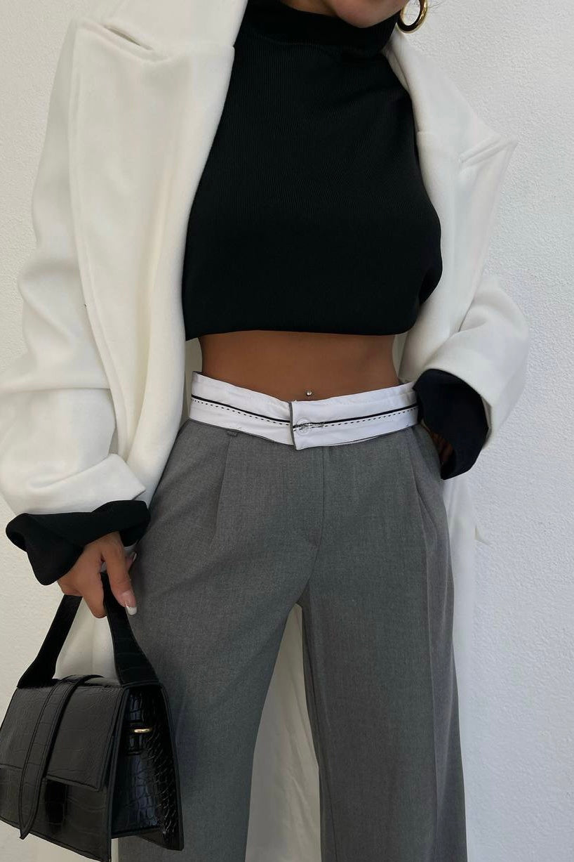 Flip Belt Straight Pants