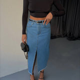 Front Split Skirt In Colors