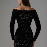 Sequins All Over Dress Black