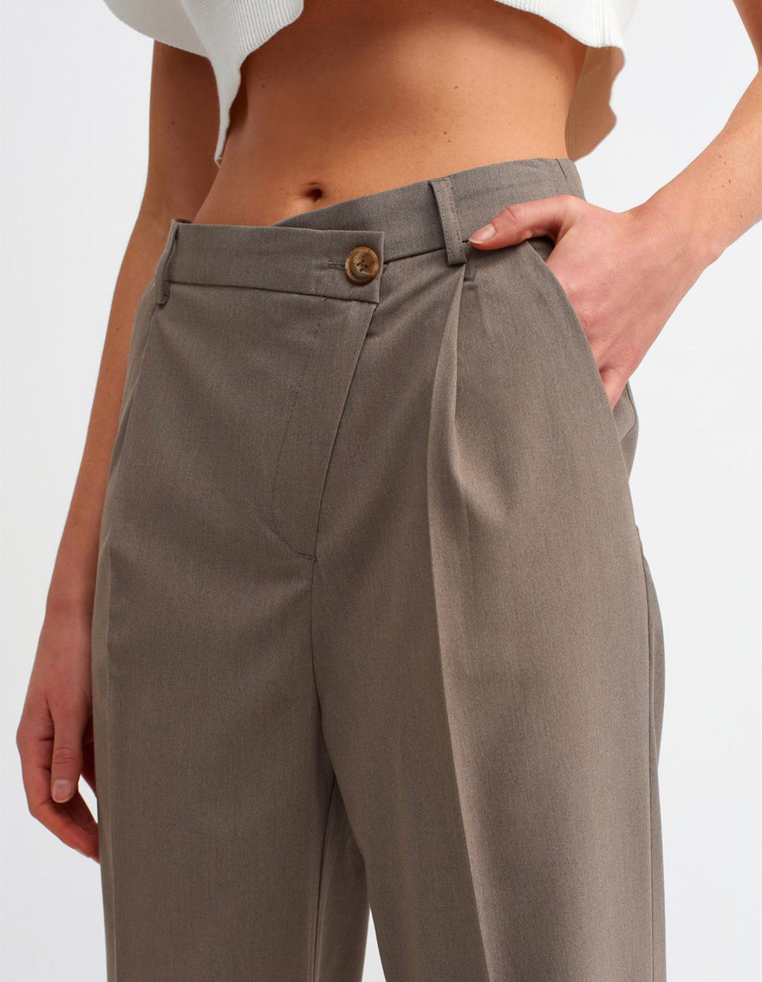 Asymmetric Button Pants