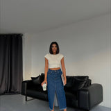 Front Split Skirt In Colors