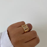Crystal All Over Chain Ring