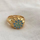 Smile Face Daisy Ring