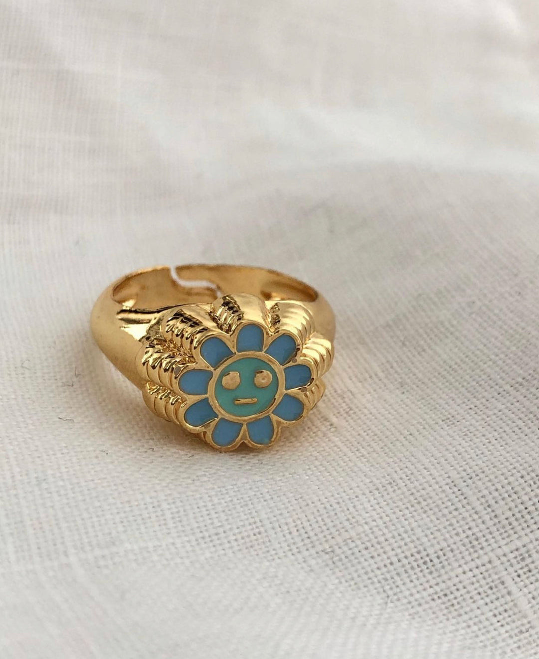 Smile Face Daisy Ring