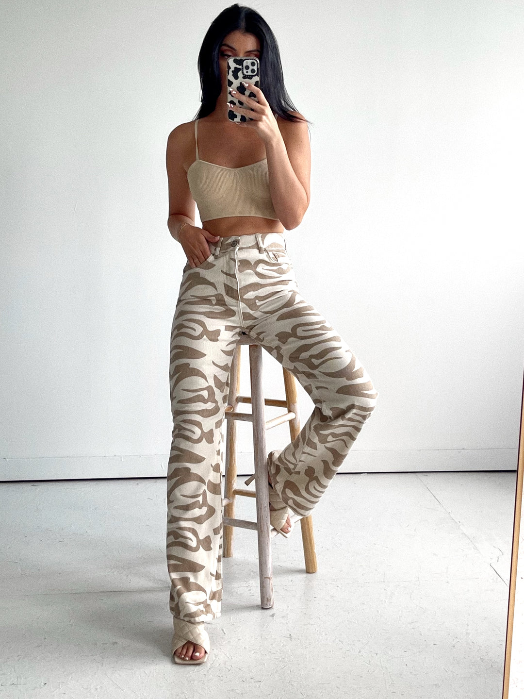 Zebra Print Jeans