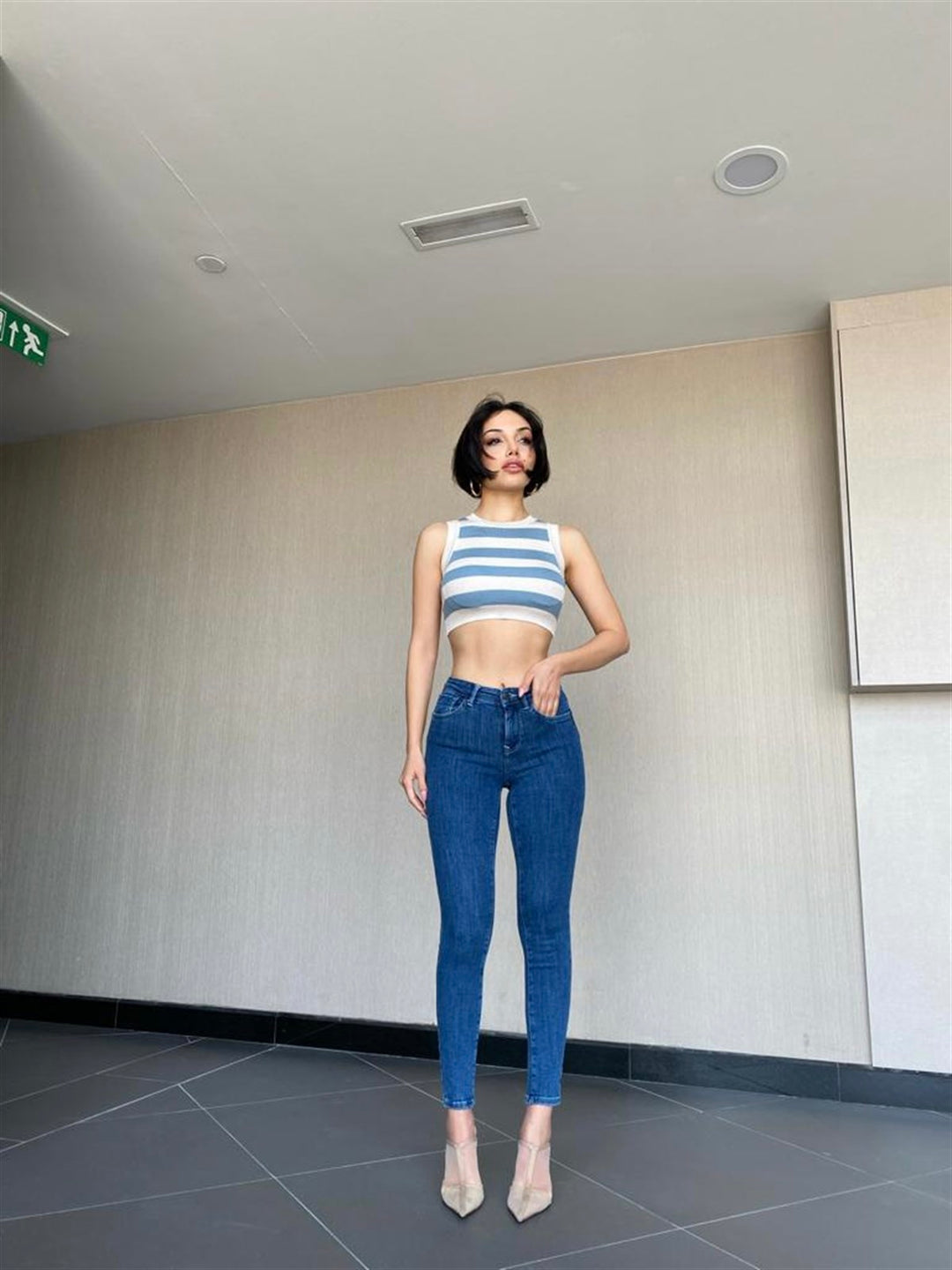 Push Up Skinny Blue Jeans